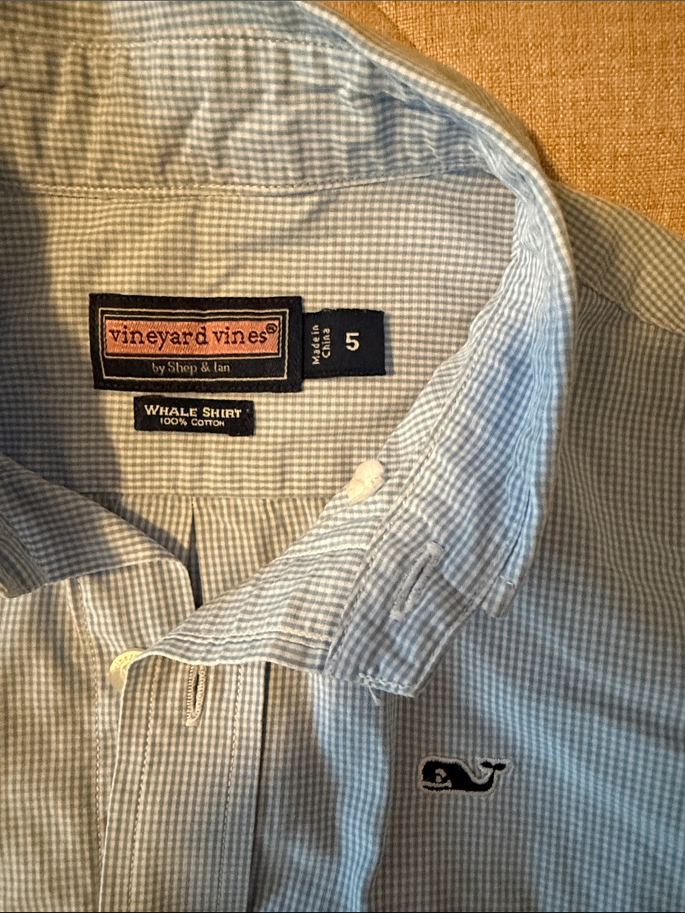 Vineyard Vines Light Blue Gingham Button-Down Shirt